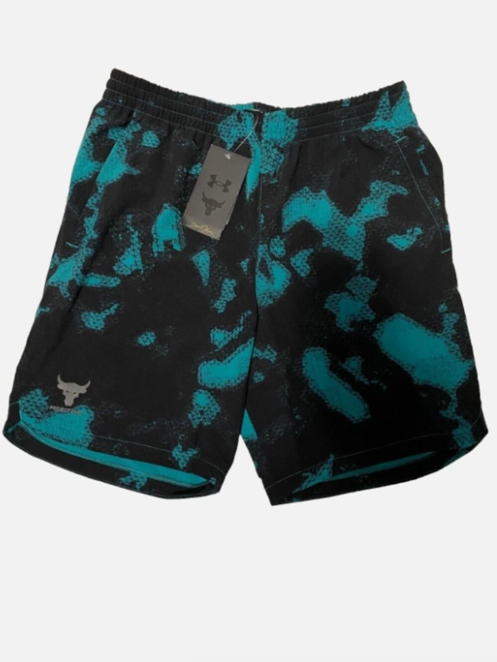 Under armour Project Rock Shorts Boys XL Teal Black Camo